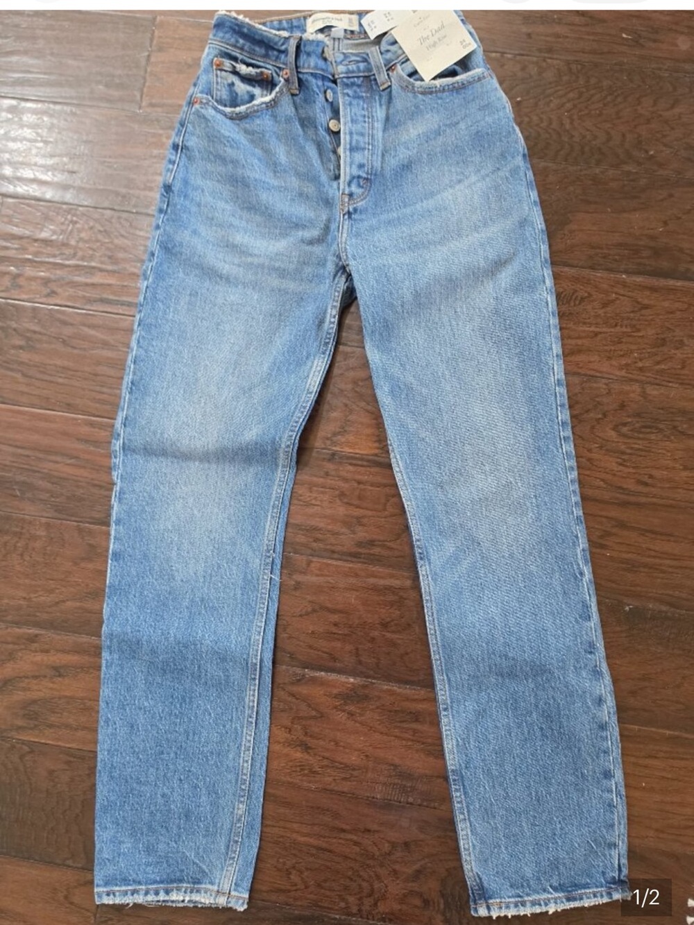 Abercrombie & Fitch Women's Light Blue Curve Jeans high rise dad 30